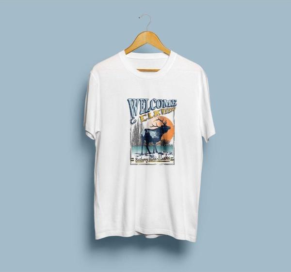 Oversize Welcome Elkwiev Alaska Tasarım unisex T-shirt - Image 1
