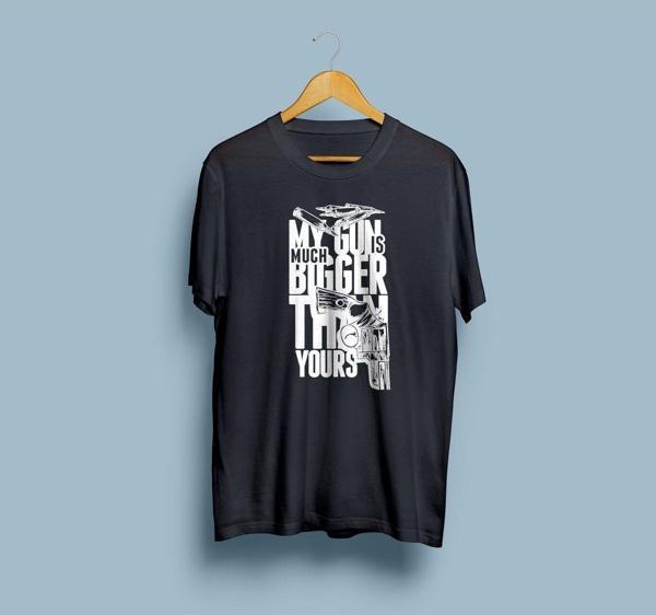 Oversize Benim Silahım senden büyük Yazılı T-shirt - Image 1