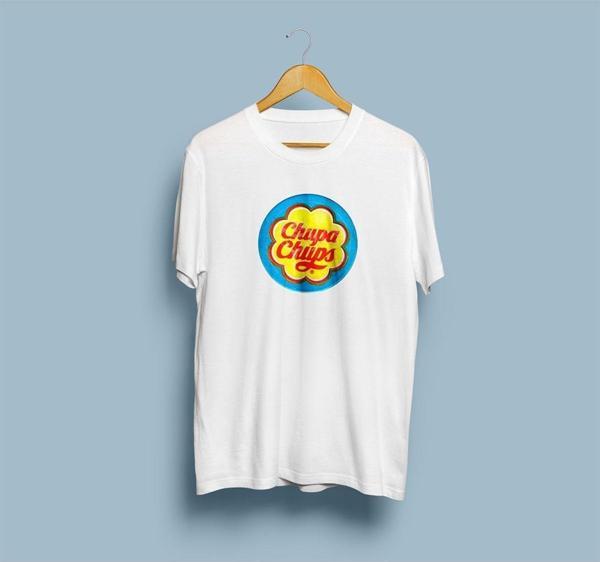 Oversize Chupa Chups Logo Baskılı Unisex T-shirt - Image 1