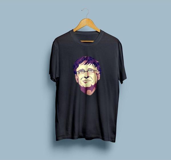 Oversize Bill Gates Tasarım Unisex T-shirt - Image 1