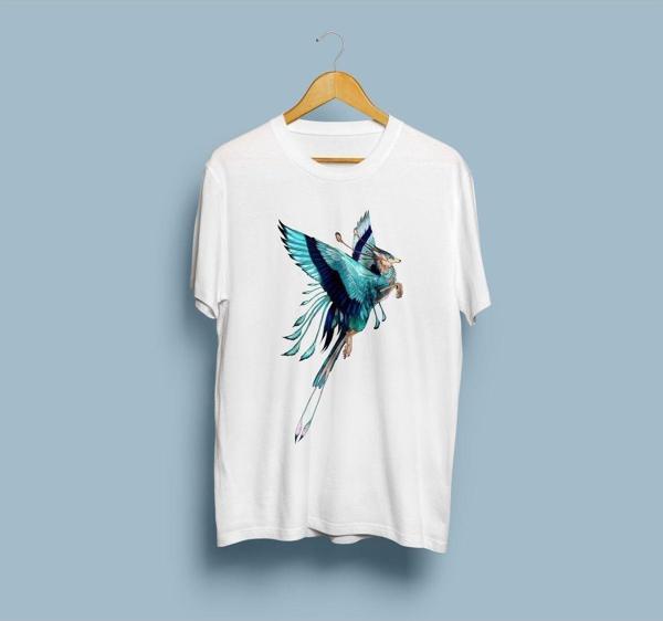 Oversize Mistik Hayvan Tasarım Unisex T-shirt - Image 1