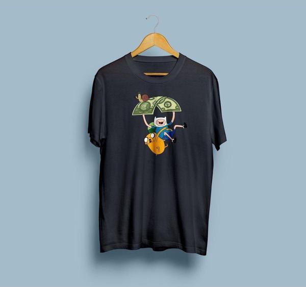 Oversize Finn ve Jake 2 Tasarım Unisex T-shirt - Image 1