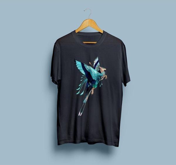 Oversize Mistik Hayvan Tasarım Unisex T-shirt - Image 1