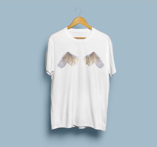 Oversize Melek Kanatları Tasarım Unisex T-shirt - Image 1