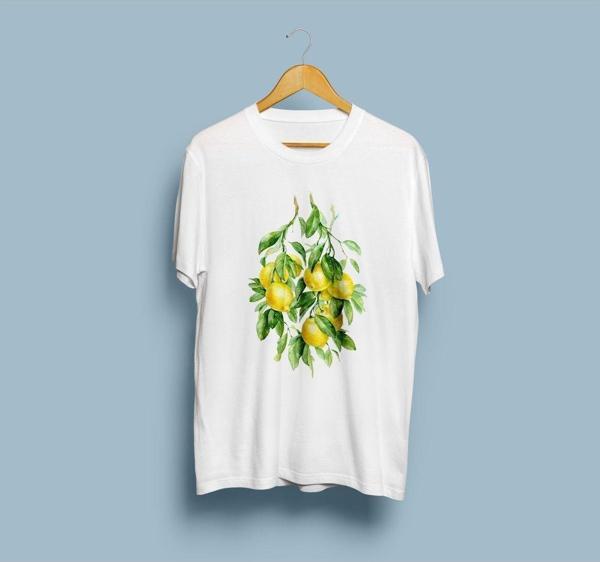 Oversize Limon Baskılı 2 Tasarım Unisex T-shirt - Image 1