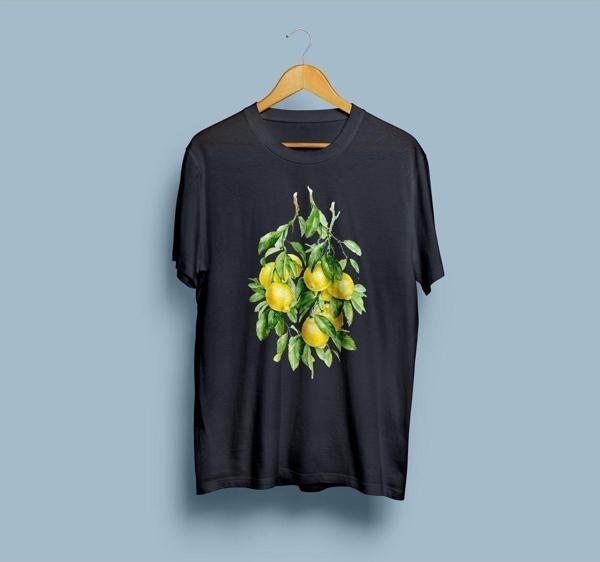 Oversize Limon Baskılı 2 Tasarım Unisex T-shirt - Image 1