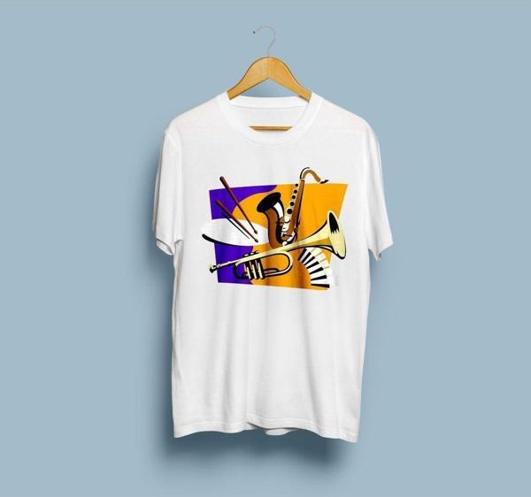 Oversize Enstrümanlar Tasarım Unisex T-shirt - Image 1