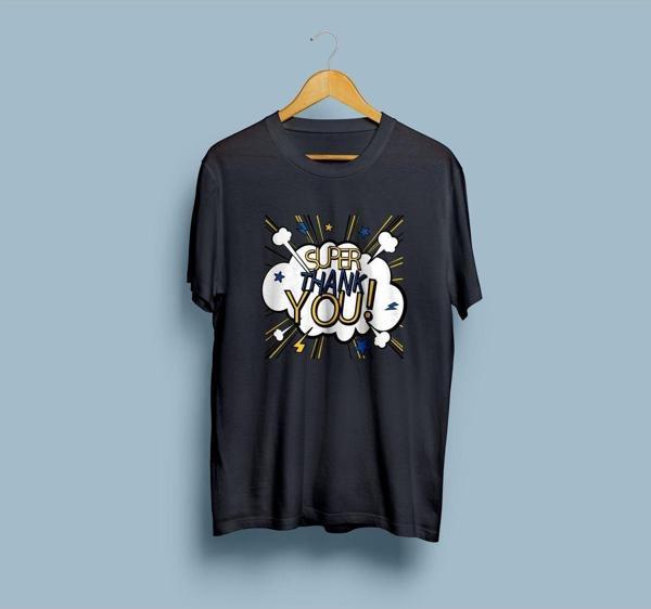 Oversize Super Thank You Tasarım Unisex T-shirt - Image 1