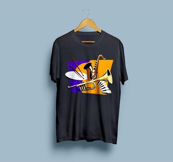 Oversize Enstrümanlar Tasarım Unisex T-shirt - Image 1