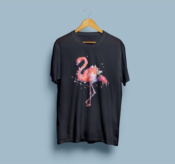 Oversize Flamingo Tasarımı Unisex T-shirt - Image 1