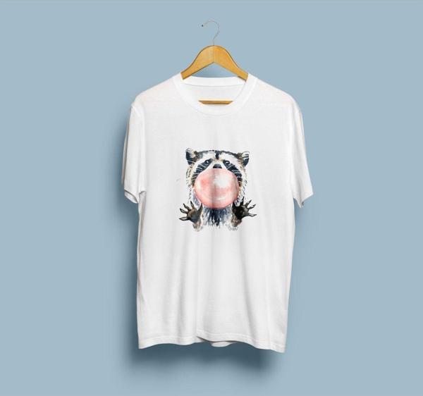 Oversize Rakun Tasarım Unisex T-shirt - Image 1