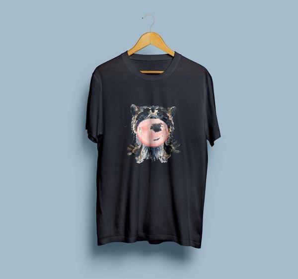 Oversize Rakun Tasarım Unisex T-shirt - Image 1