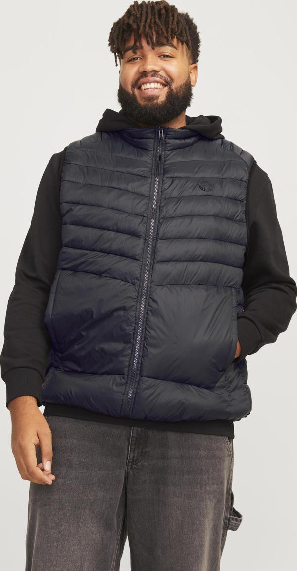 Jack&Jones Jjesprınt Bodywarmer Collar Noos Pls Erkek Siyah Büyük Beden Yelek 12263997-02 - Image 1