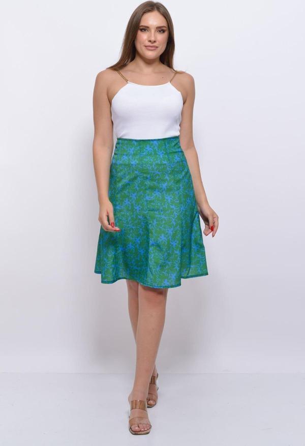 Kadın Mevsimlik Parçalı Kloş Midi Etek 2186/63 - Image 1