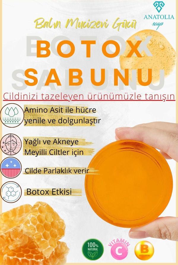Anatolia Soap Botox Sabun Botoks Ciltteki Lekeleri Giderici Aydınlatıcı Bal Özlü - Image 1