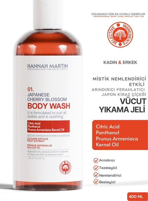 Hannah Martin Nemlendirici Ve Besleyici Mistik Kokulu Japon Kiraz Çiçeği Duş Jeli Vücüt Temizleme - Image 1