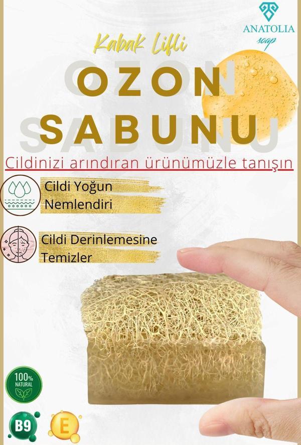 Anatolia Soap Doğal Kabak Lifli Ozon Sabunu Cilt Yenileyici Arındırıcı Goldensa Pirinç Özlü Serum Etkisi Kolajen - Image 1
