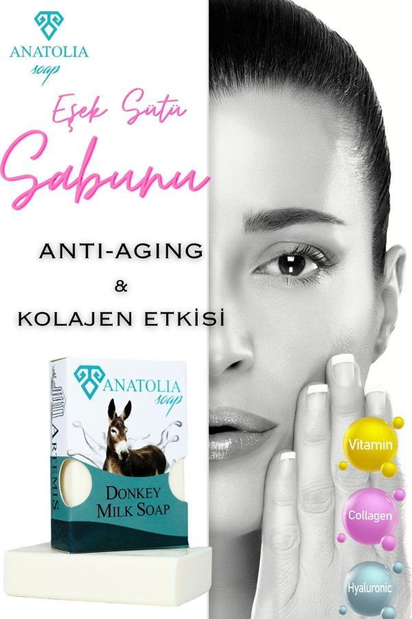 Anatolia Soap Eşek Sütü Sabunu Kırışıklıkları Gideriyor Cildi Gençleştiriyor Kolajen 100 Gr - Image 1