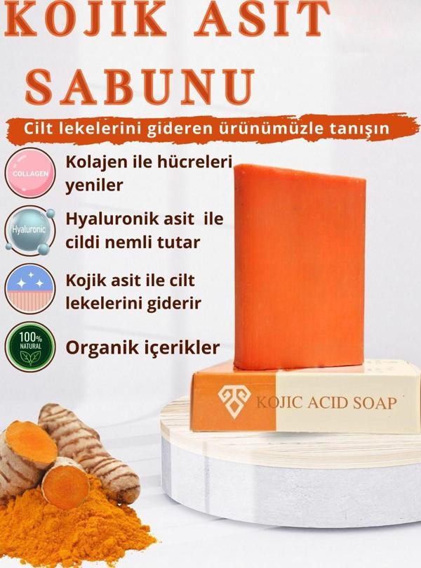 Anatolia Soap Kojik Asit Zerdeçal Sabunu Hücre Yenileyici Ciltteki Lekeleri Giderici Kolajen Etkisi Hyaluronik - Image 1