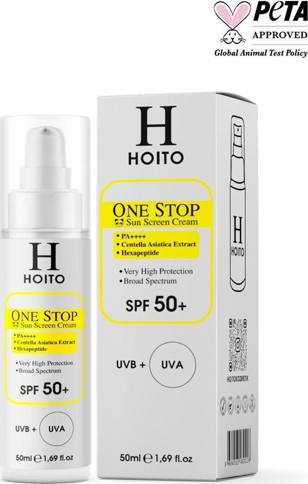 Hoito Hızlı Emilen Yapışkanlık Hissi Bırakmayan Güneş Koruyucu Spf50+/Pa++++50Ml-One Stop Sun Screen Cream - Image 1