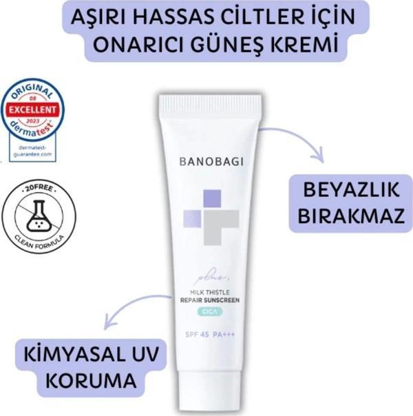 Banobagi Milk Thistle Repair Cıca Sunscreen Plus Spf45 Pa++ ( Beyazlık Bırakmayan Güneş Kremi) - Image 1