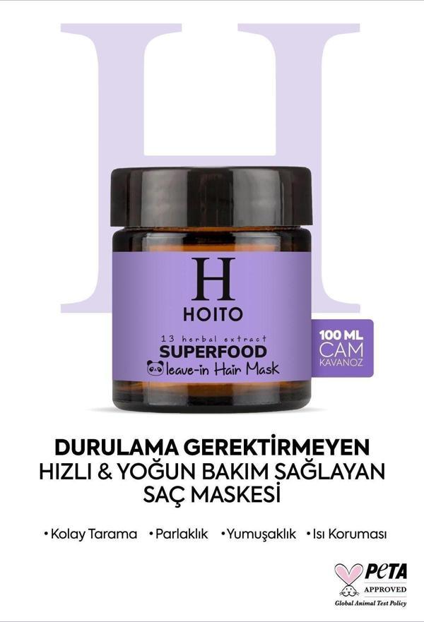 Hoito Superfood Leave-In Hair Mask 100Ml - Besleyici Durulanmayan Saç Bakım Maskesi - Image 1