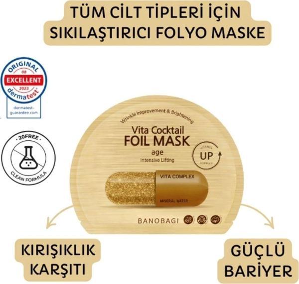Banobagi Vita Cocktail Foil Mask Age (Güçlü Bariyer Ve Kırışıklık Karşıtı Pamuk Maske) - Image 1