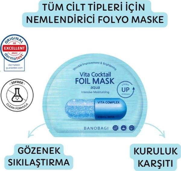 Banobagi Vita Cocktail Foil Mask Aqua ( Gözenek Sıkılaştırıcı Ve Kuruluk Karşıtı Pamuk Maske) - Image 1