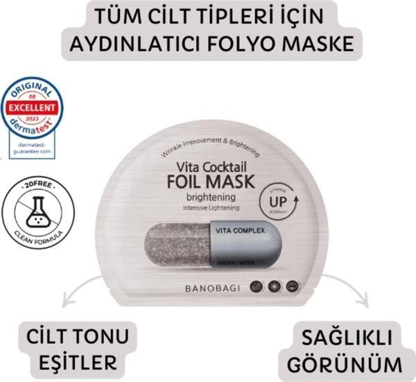 Banobagi Vita Cocktail Foil Mask Brightening ( Cilt Tonu Eşitleyen Ve Aydınlacı Pamuk Maske) - Image 1