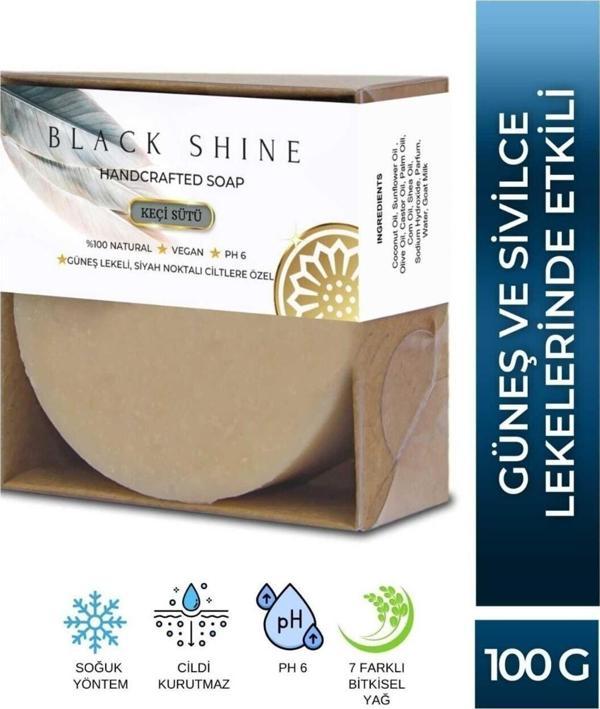 Black Shine Bs Keçi Sütü Sabunu Güneş Lekeli, Siyah Noktalı Ciltlere Özel, Yoğun Nemlendiricili Doğal Peeling - Image 1