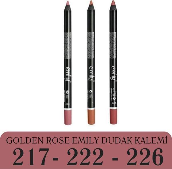 Golden Rose Emily Dudak Kalemi 3'Lü No: 217-222-226 - En Yeni Renkler - Image 1