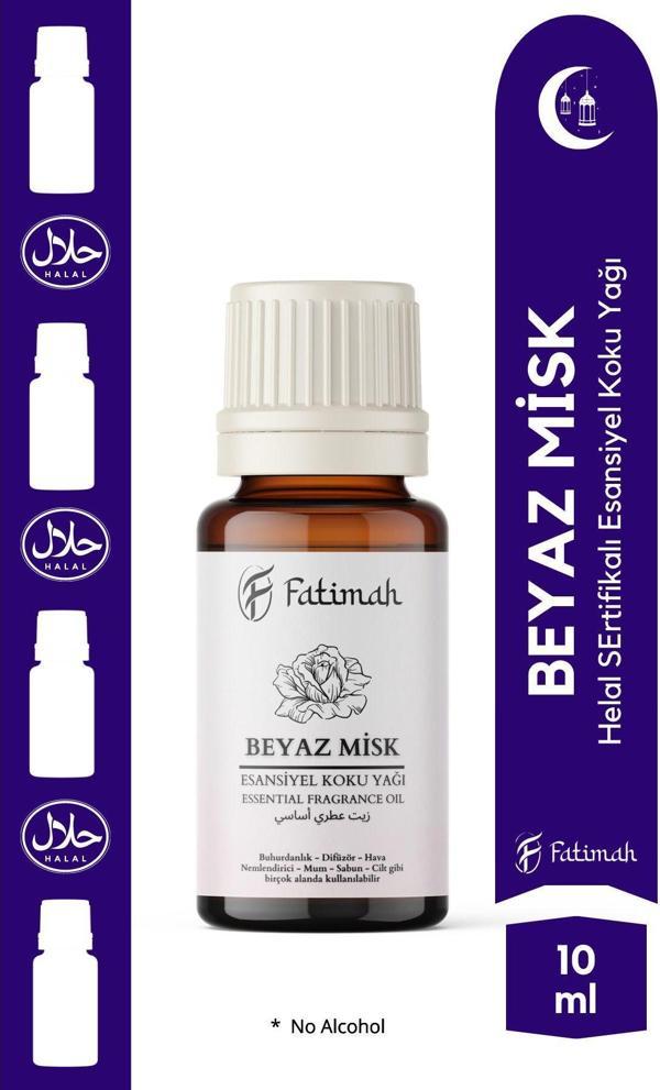 Fatimah Beyaz Misk Esansiyel Koku Yağı Buhurdanlık Yağı Uçucu Yağ Difüzör Yağı Esans Ortam Kokusu Aroma Yağı - Image 1