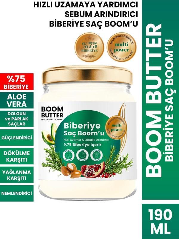 Boom Butter Hızlı Uzama Ve Detoks Arındırıcı %75 Biberiye Saç Bakım Boom'U 190 Ml - Image 1