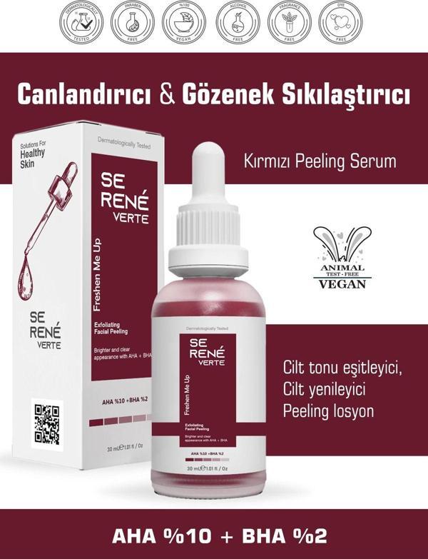 Se Rene Verte Canlandırıcı & Gözenek Sıkılaştırıcı Kırmızı Peeling Cilt Serumu 30 Ml (Aha 10% + Bha 2%) - Image 1