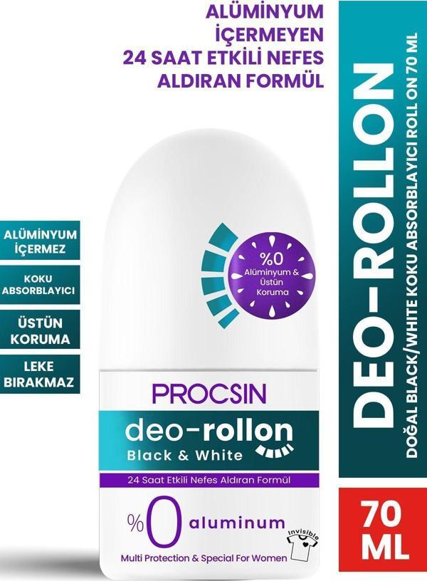 Procsin Doğal Black&White Koku Absorblayıcı Roll On 70 Ml - Image 1