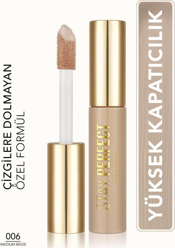 Flormar Doğal Bitişli Kapatıcı (Soğuk Alt Ton) - Stay Perfect Concealer - 006 Medium Beige - 8682536085540 - Image 1