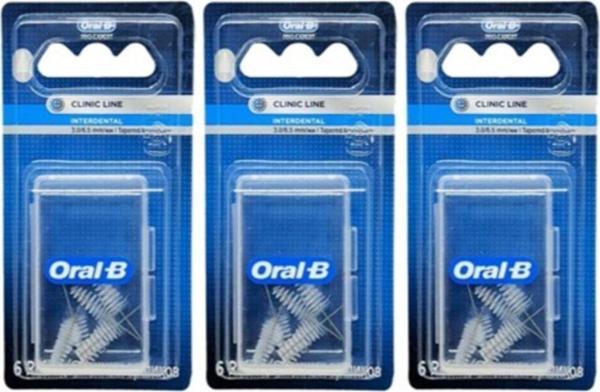 Oral-B Oral B Arayüz Fırçası Yedek Başlık Eğimli 3.0/6.5Mm 6'Lı X 3 Adet - Image 1