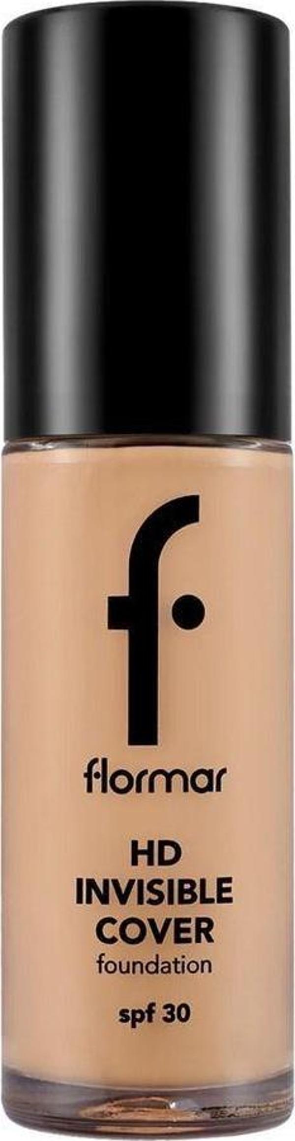 Flormar Invisible Cover Hd Hafif Yapılı & Yarı Parlak Bitişli Spf30 Fondöten 30 G | 90 Gldn Ntrl - Image 1