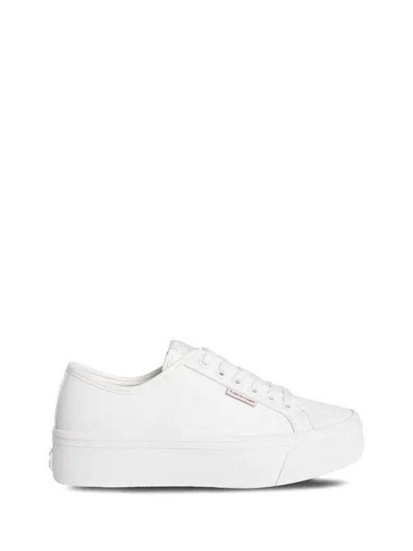 Calvin Klein Jeans Kadın Deri Düz Platform Beyaz Sneaker YW0YW01886-YAF - Image 1