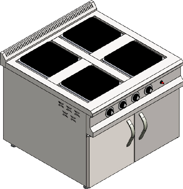 CSA Karacasan 100 Cm Elektrikli 4 Lü Dolaplı Ocak - Image 1