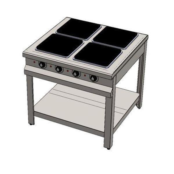 CSA Karacasan 100 cm Elektrikli Taban Raflı 4 Gözlü Ocak - Image 1