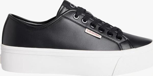 Calvin Klein Jeans Kadın Deri Düz Platform Siyah Sneaker YW0YW01886-BEH - Image 1