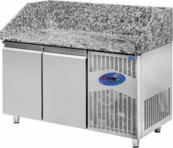 CSA Karacasan  380 Lt 150x80x108 Cm İki Kapılı Pizza Hazırlık Buzdolabı(430 Çelik) - Image 1