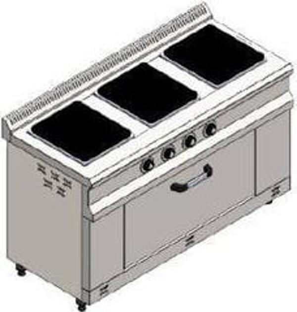CSA Karacasan 140x60 Cm 3+1 Elektrikli 3 Lü Kuzine Ocak - Image 1