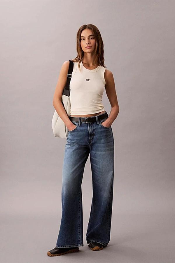 Calvin Klein Jeans Kadın Modal Fitilli Beyaz Bluz LV044C900G-PBA - Image 1
