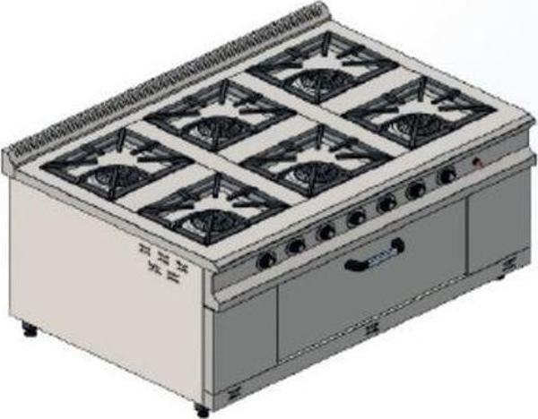 CSA Karacasan 150x100 Cm 6+1 Tüplü 6 Lı Kuzine Ocak - Image 1