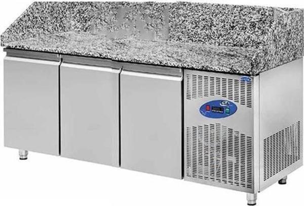 CSA Karacasan  615 Lt 200x80x108 Cm Üç Kapılı Pizza Hazırlık Buzdolabı(430 Çelik) - Image 1