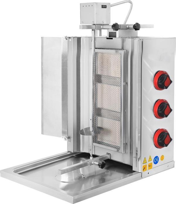 CSA Karacasan  Doğalgazlı 3 Radyanlı Üstten Motorlu Döner Ocağı Makinesi - Image 1