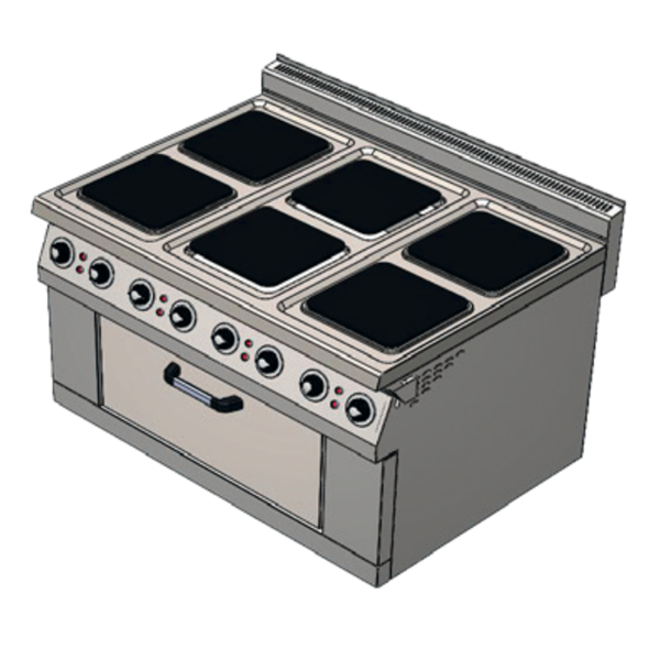 CSA Karacasan 900 Seri Dolaplı 120 cm 6 Gözlü Elektrikli Ocaklı Kuzine (120x90x85Cm) - Image 1