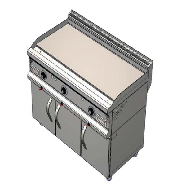 CSA Karacasan 900 Seri Dolaplı 120 cm Elektrikli Düz Pleyt Kanallı Izgara 120x90x85Cm - Image 1